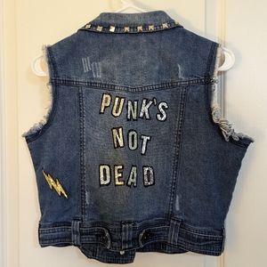 Denim punk rock vest